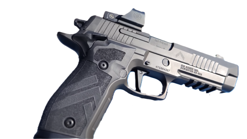 Sig Sauer P226 XFive Legion features including alloy frame, bull barrel, and upgraded trigger system.