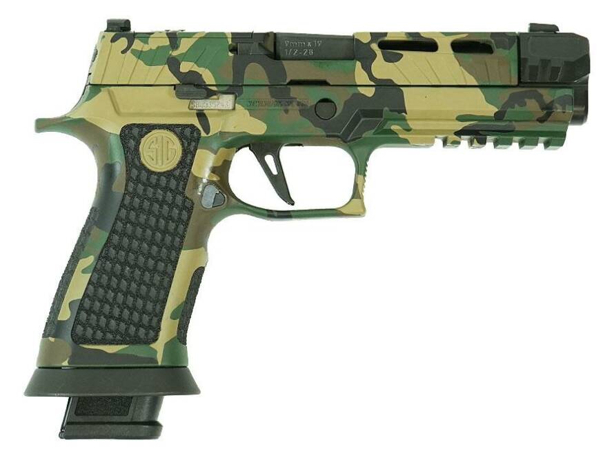 Sig Sauer P320 handgun with modular features and customizable options.